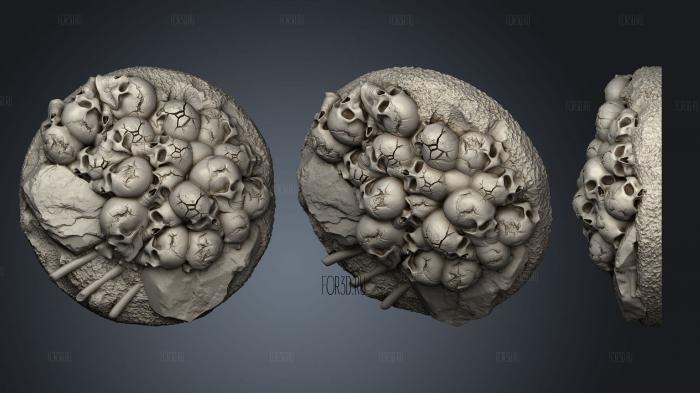 base skulls bones 32mm c stl model for CNC