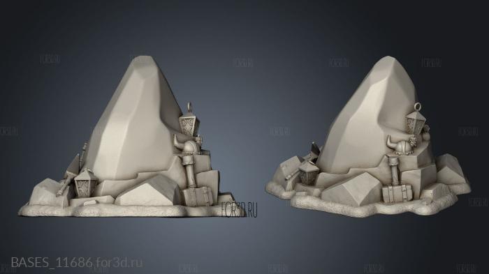 Dwarven Mine Props Piles Rock stl model for CNC