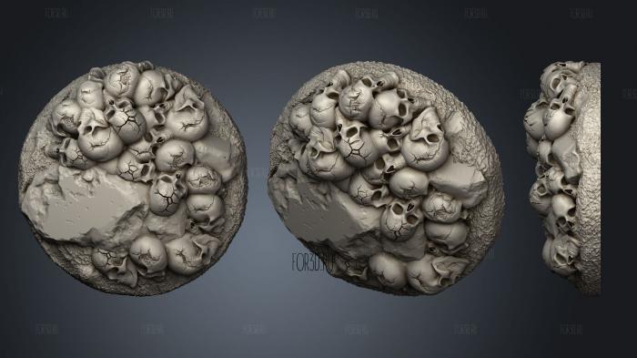 base skulls bones 32mm d stl model for CNC