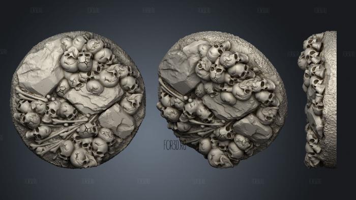 base skulls bones 40mm f stl model for CNC