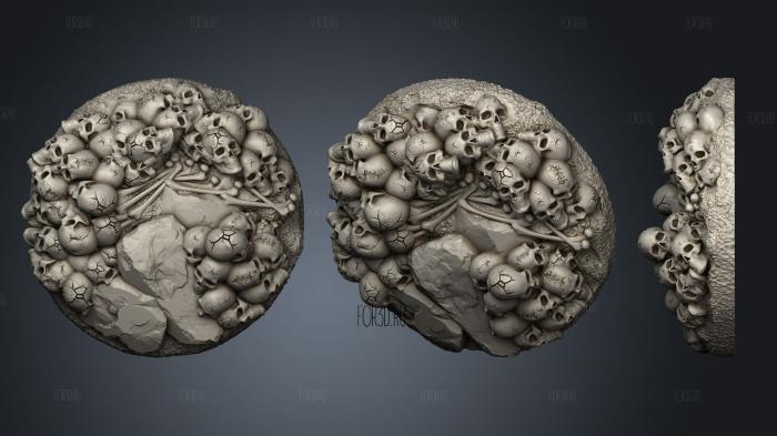 base skulls bones 40mm j stl model for CNC