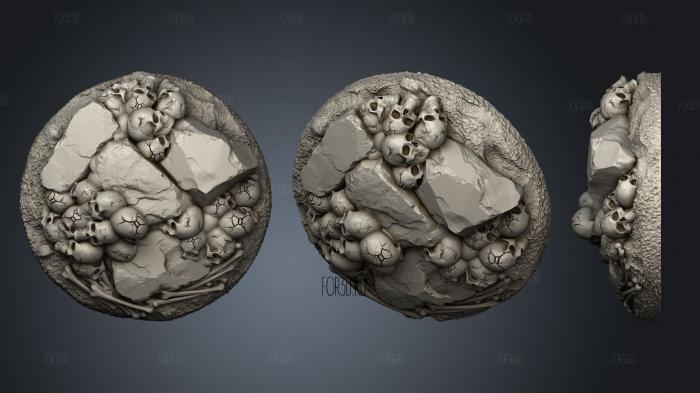 base skulls bones 40mm k stl model for CNC