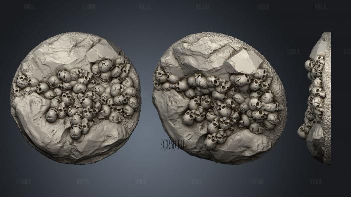 base skulls bones 60mm k stl model for CNC