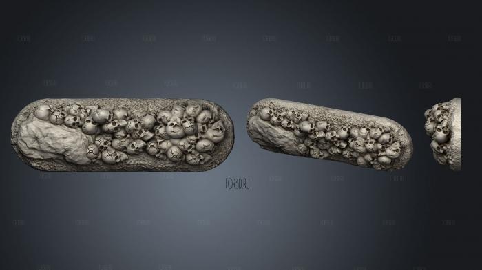 base skulls bones 70x25mm n stl model for CNC