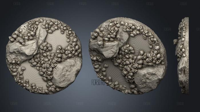 base skulls bones 100mm f stl model for CNC