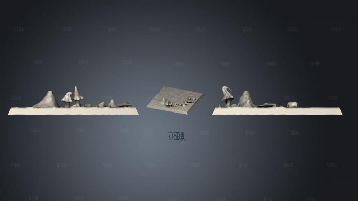 base square 1 B stl model for CNC