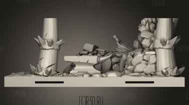 Мозаичный ПЕЙЗАЖ Рабочей Станции Боевой Кузницы Орков 3d stl модель для ЧПУ