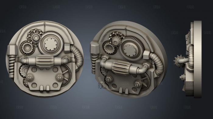 base steampunk 32mm d 3d stl модель для ЧПУ