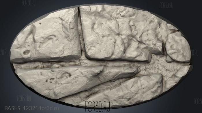 Volcanic Oval stl model for CNC