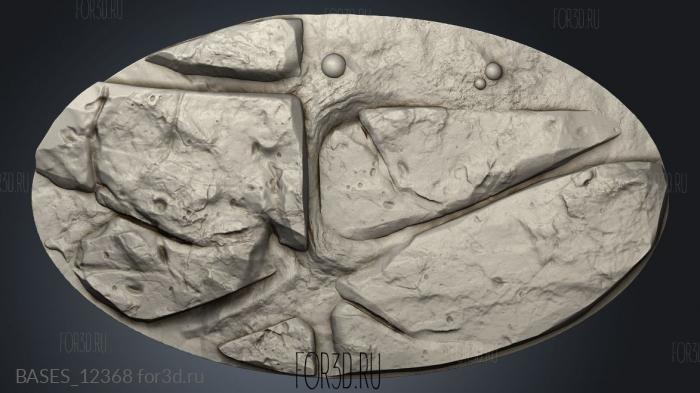 Volcanic Texture Oval Prim stl model for CNC