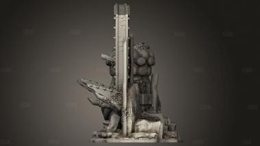 Инженер Растягивает Цели По Шипастой Стене 3d stl модель для ЧПУ