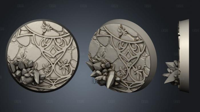 Bases Battle 30mm D decorated stl model for CNC