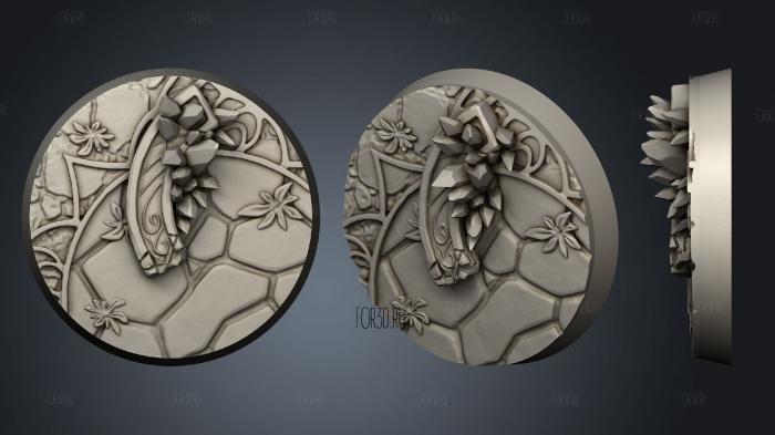 Bases Battle 30mm E decorated stl model for CNC