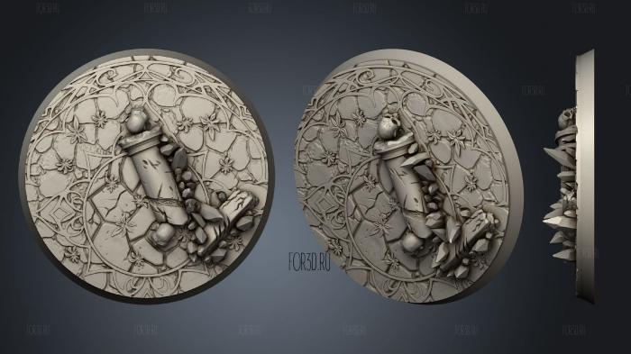 Bases Battle 60mm decorated stl model for CNC