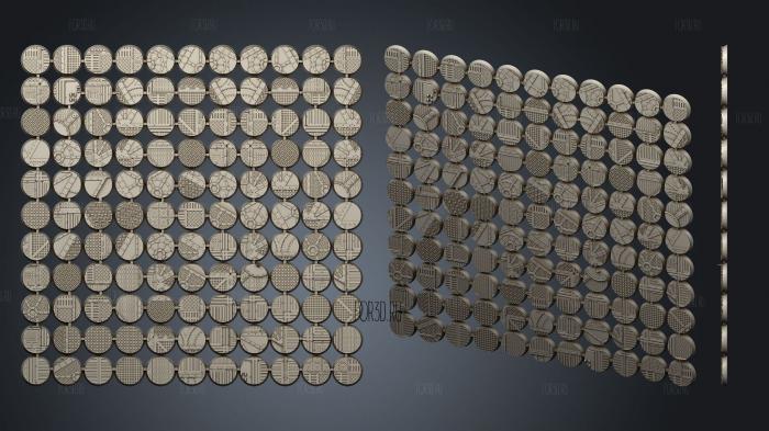 bases round 25mm indr stl model for CNC