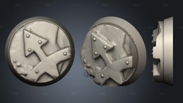 Bases Round 25mm ver3 stl model for CNC
