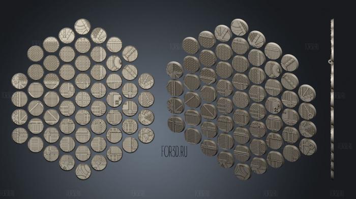 bases round 28mm indr v2 stl model for CNC