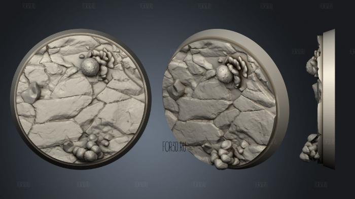 Bases Round 40 ver1 stl model for CNC