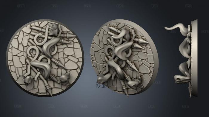 Battle Bases 3 50mm B decorated stl model for CNC
