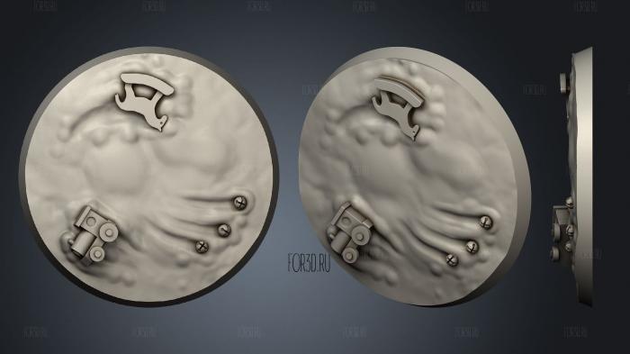 Battle Bases 50mm A decorated stl model for CNC