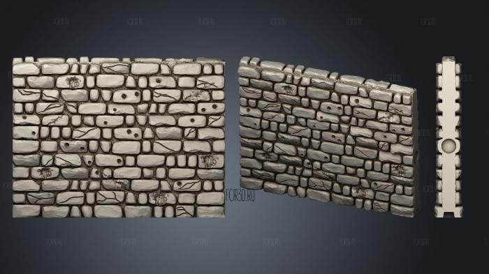 brick wall brick walls brick wall damaged V1 stl model for CNC