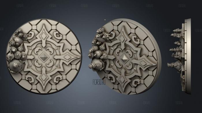 Cursed Bases Throwback Circle 50mm stl model for CNC