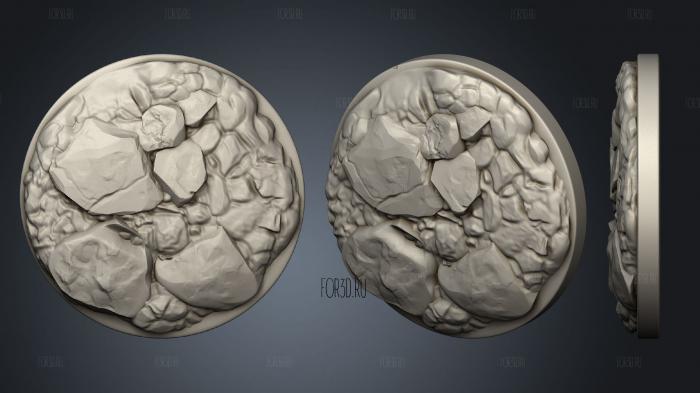 Dirt Base Round 01 stl model for CNC