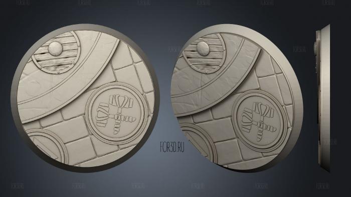 Dwarves Round 50mm 1 stl model for CNC