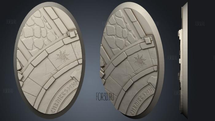 Dwarves Round 75mm 46mm 1 stl model for CNC