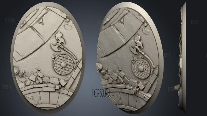 Dwarves Round 105mm 70mm 1 stl model for CNC