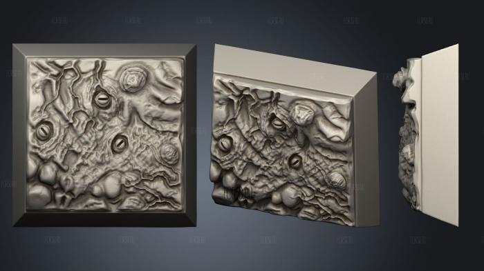 Eldritch 20mm square base magnet stl model for CNC