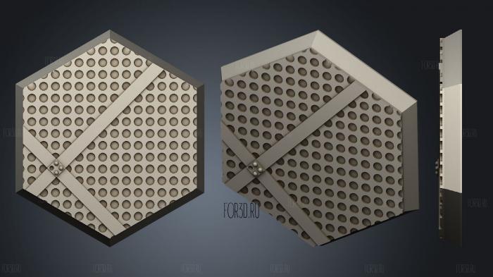 hexagonal 125p base indr 55 stl model for CNC