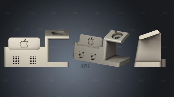 i Phone X And Watch Dock Full stl model for CNC
