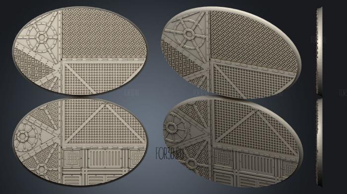 industrial bases damocles 1 oval  01 stl model for CNC