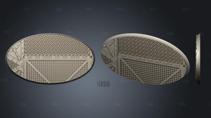 industrial bases damocles 1 oval 03 stl model for CNC