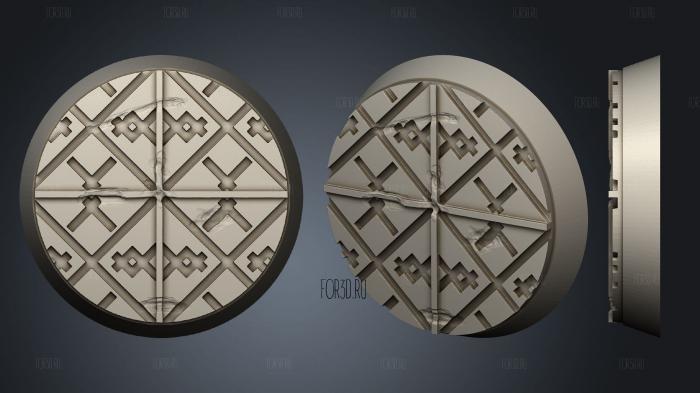 Miniatures bases 100mm 008 stl model for CNC