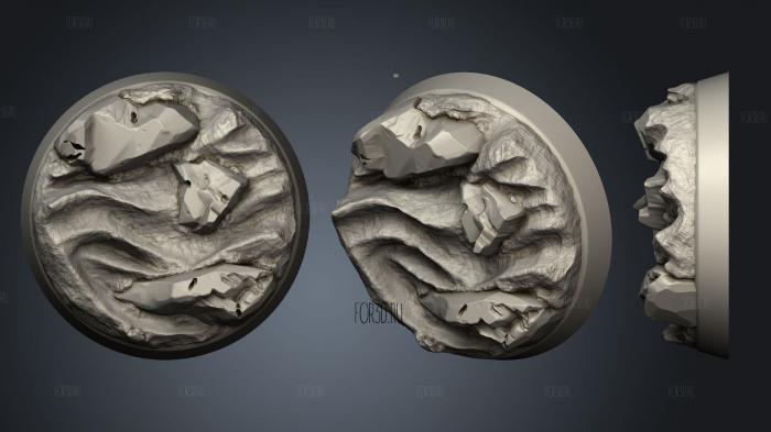 On Ancient Sands Circle 25mm A stl model for CNC