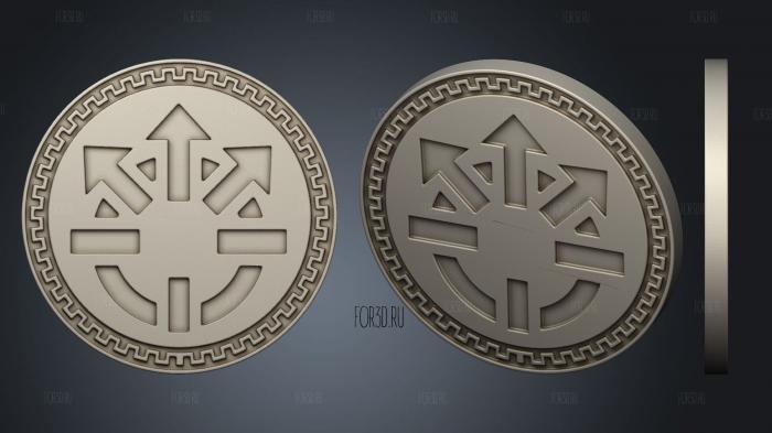 reactive coins token8 stl model for CNC