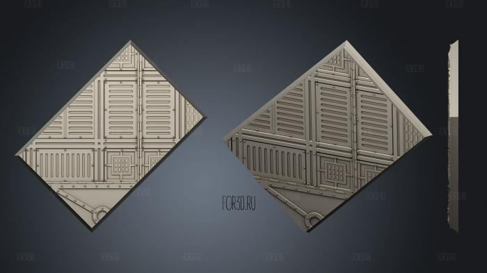 rectangle 75x50mm base indr 02 stl model for CNC