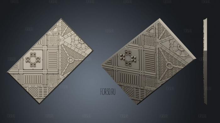 rectangle 100x60mm base indr 03 stl model for CNC