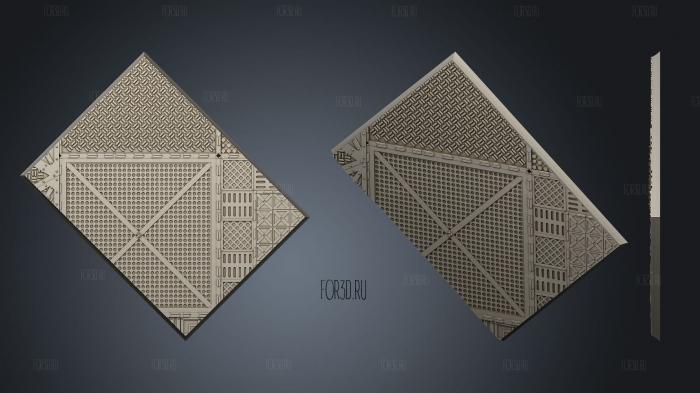 rectangle 100x75mm base indr 02 stl model for CNC