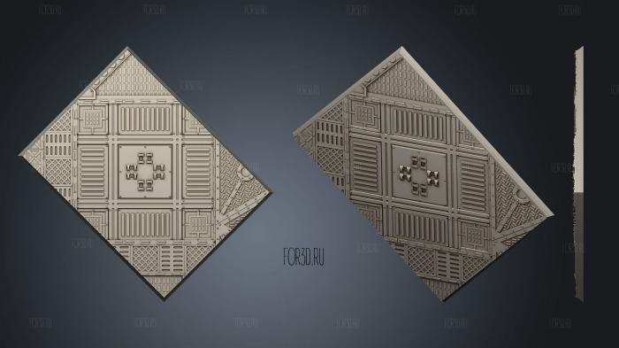 rectangle 100x75mm base indr 03 stl model for CNC