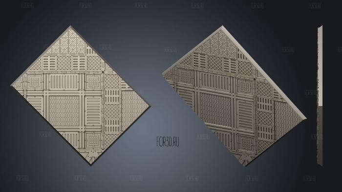 rectangle 100x75mm base indr 04 stl model for CNC