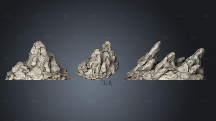 Rock terrain Spike group2 stl model for CNC