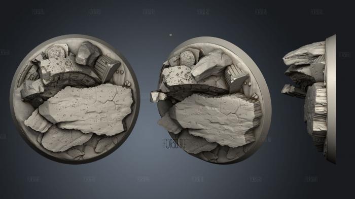 Round Ogre bases base H stl model for CNC