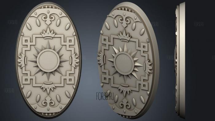 Royal Feast Oval 60mm A stl model for CNC