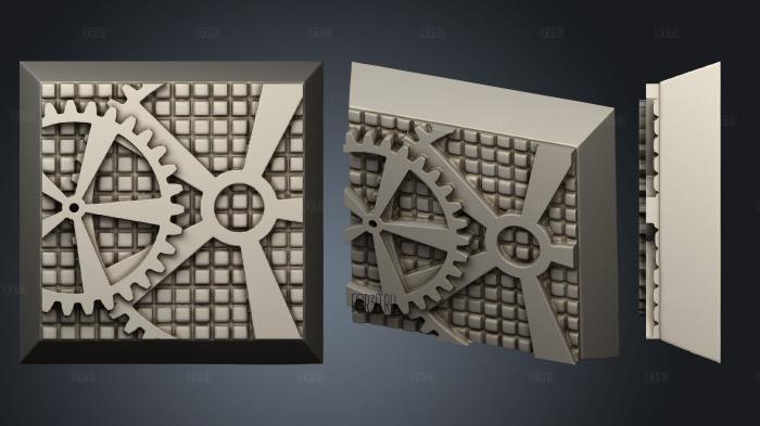 Steam Punk 20mm magnet square stl model for CNC