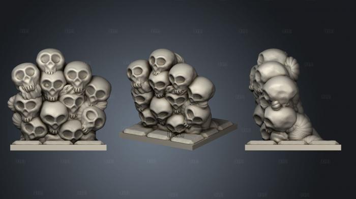 Wall of Skulls 2 Inch stl model for CNC