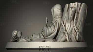 Мертвый путешественник мужского пола легко поскользнулся 3d stl модель для ЧПУ
