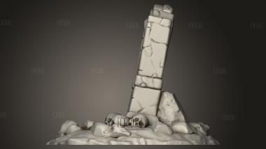 Разбросанный надгробный камень 3d stl модель для ЧПУ